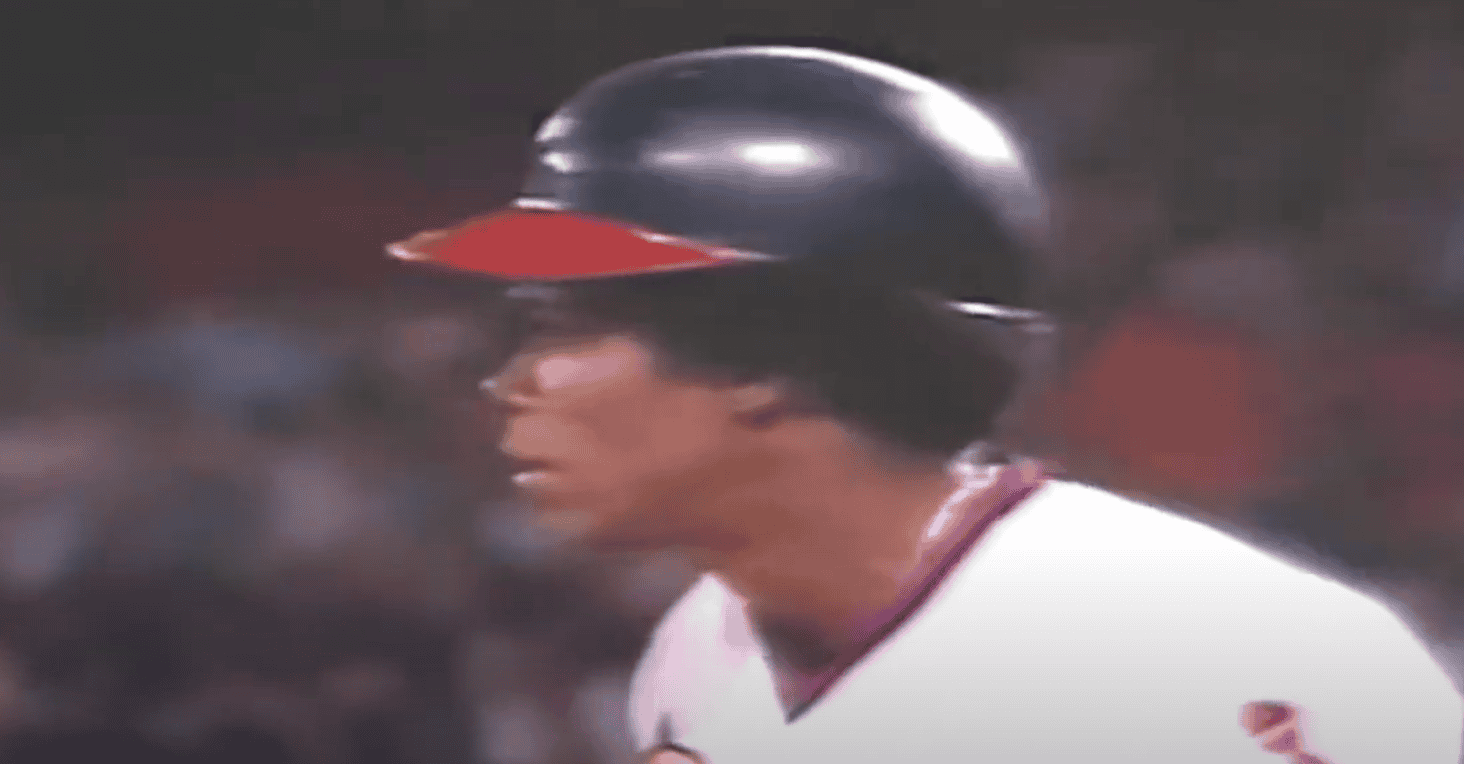 Rod Carew in action, representing baseball legends lacking October glory.